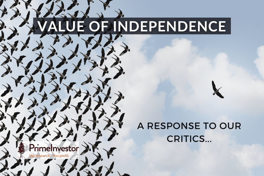 Value of independence - a response to our critics