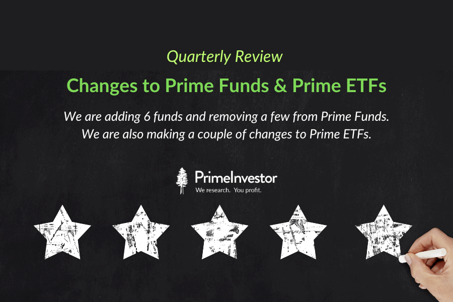 Quarterly review – changes to Prime Funds and Prime ETFs
